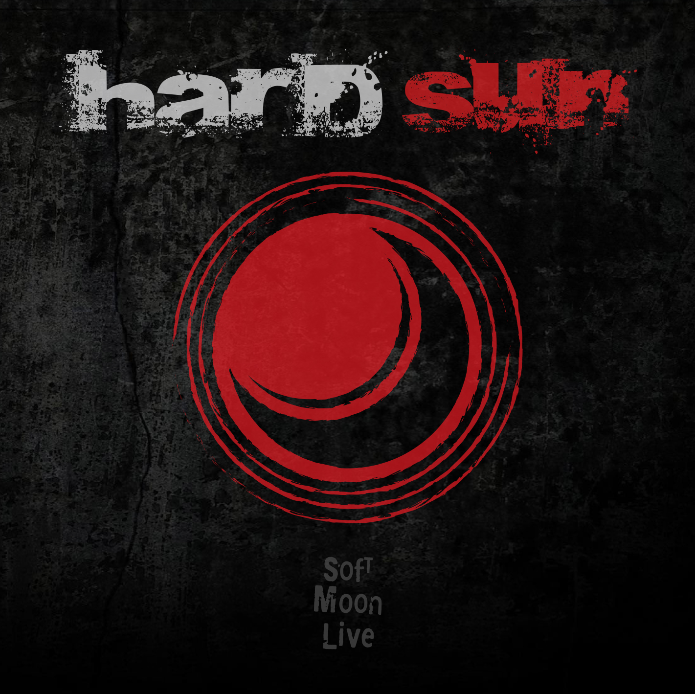 Album cover artwork for *Soft Moon Live* by Hard Sun, a grunge rock band