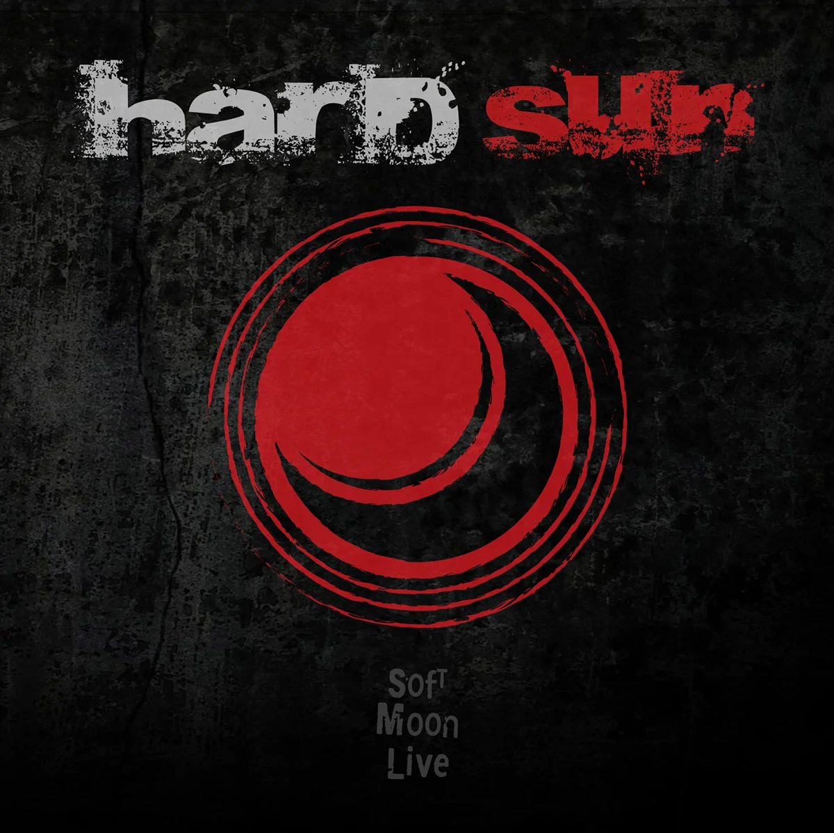 Album cover artwork for *Soft Moon Live* by Hard Sun, a grunge rock band